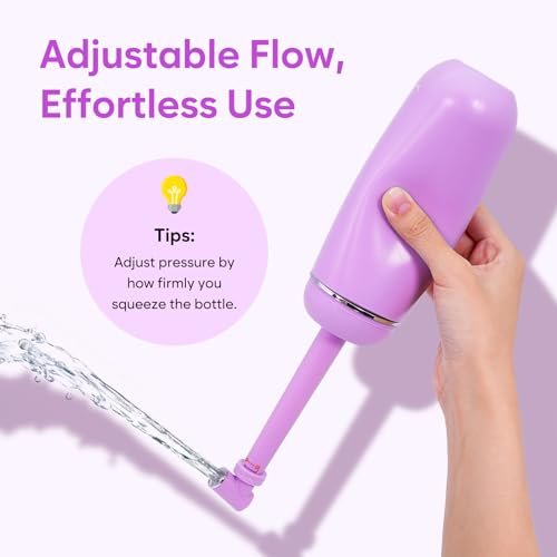 Easy@Home Tragbares Reise-Bidet EPB-01 Pink: Periflasche für die Zeit nach der Geburt – Handdusche für Damenpflege & persönliche Hygiene | 380 ml (12,8 oz)