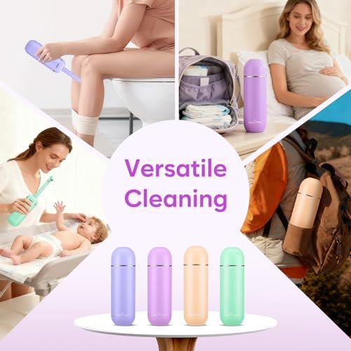 Easy@Home Tragbares Reise-Bidet EPB-01 Pink: Periflasche für die Zeit nach der Geburt – Handdusche für Damenpflege & persönliche Hygiene | 380 ml (12,8 oz)