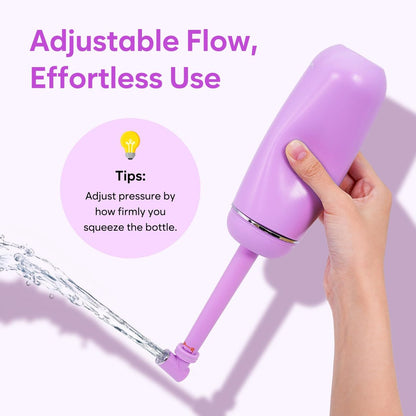 Easy@Home Tragbares Reise-Bidet EPB-01 Pink: Periflasche für die Zeit nach der Geburt – Handdusche für Damenpflege & persönliche Hygiene | 380 ml (12,8 oz)