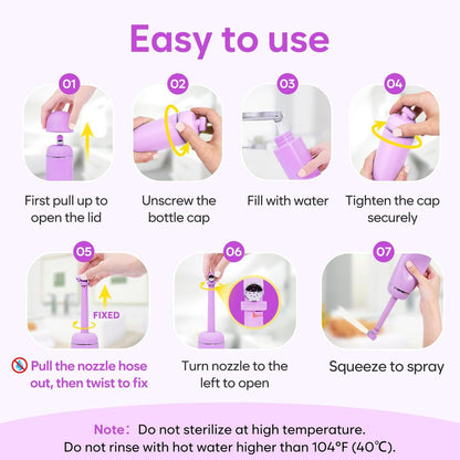 Easy@Home Tragbares Reise-Bidet EPB-01 Pink: Periflasche für die Zeit nach der Geburt – Handdusche für Damenpflege & persönliche Hygiene | 380 ml (12,8 oz)