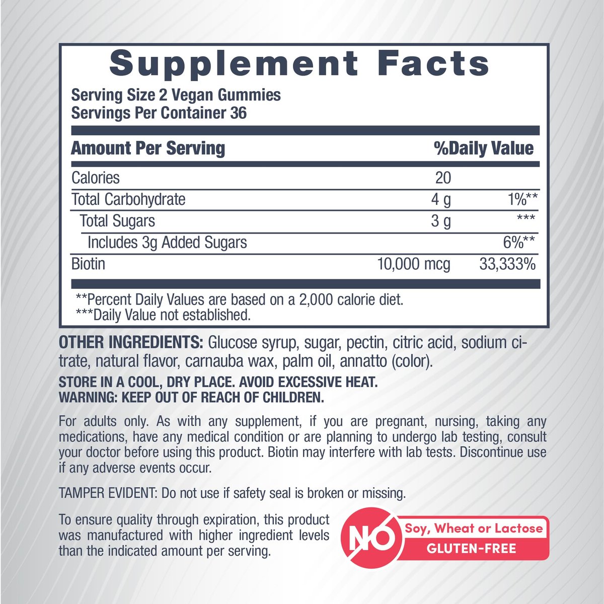 NeoCell Biotin 10000 mcg Gummis – 72 Stück | Schönheitsergänzung für Haare, Haut und Nägel | Pfirsichgeschmack