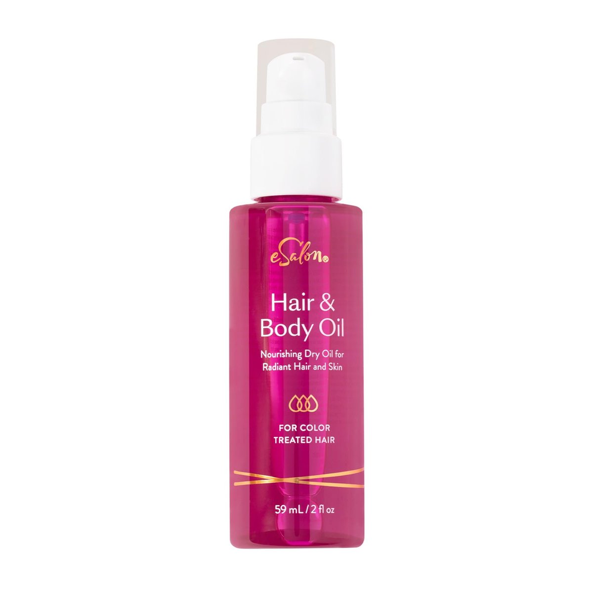 eSalon Haar- und Körperöl, pflegendes Trockenöl für coloriertes Haar, strahlende Haar- und Hautpflege, 59 ml/2 fl oz