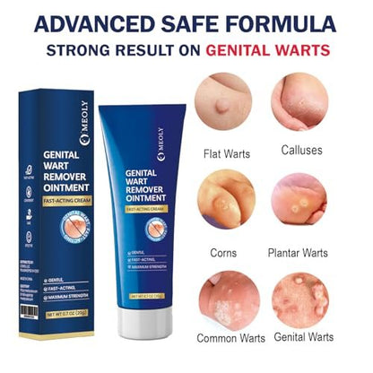 MEOLY Genital Warzen Entferner Creme – Schnell wirkende Salicylsäure Creme für Männer und Frauen