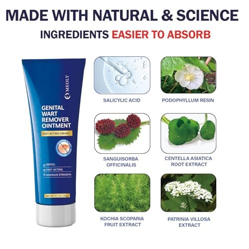 MEOLY Genital Warzen Entferner Creme – Schnell wirkende Salicylsäure Creme für Männer und Frauen