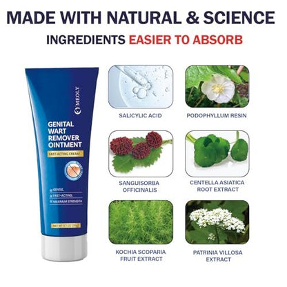 MEOLY Genital Warzen Entferner Creme – Schnell wirkende Salicylsäure Creme für Männer und Frauen