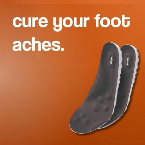 Original Stepprs Comfort Schuh Einlegesohlen für Damen Herren Verstellbare Größe 4D Memory Foam Cloud Soles Fußgewölbe Unterstützung Verbesserte Haltung (Schwarz, US Männer 7.5-10.5)