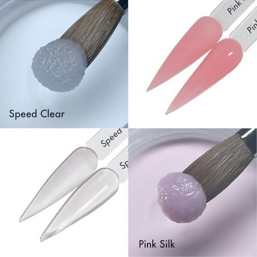 MakarttPro Mini Acryl-Nagelset für Anfänger 12-teilig – Starter-Set mit rosa & klarem Acrylpulver, EMA-Monomer, Kolinsky-Pinsel und Nagelzubehör