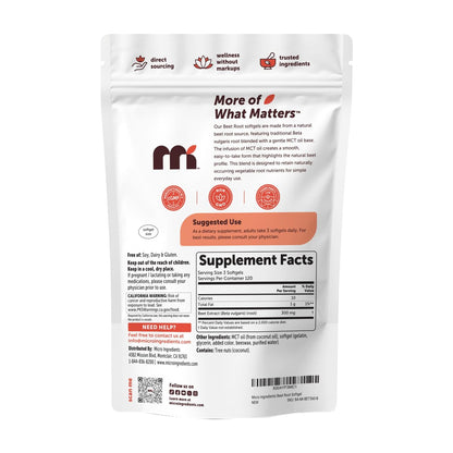 Micro Ingredients Rote-Bete-Extrakt, 360 Weichkapseln mit MCT-Öl | Natürliche Rote-Bete-Quelle | Rote-Bete-Ergänzung | Nicht-GMO