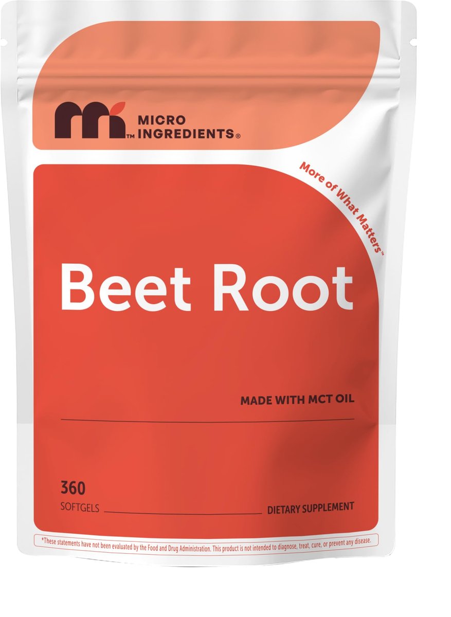 Micro Ingredients Rote-Bete-Extrakt, 360 Weichkapseln mit MCT-Öl | Natürliche Rote-Bete-Quelle | Rote-Bete-Ergänzung | Nicht-GMO