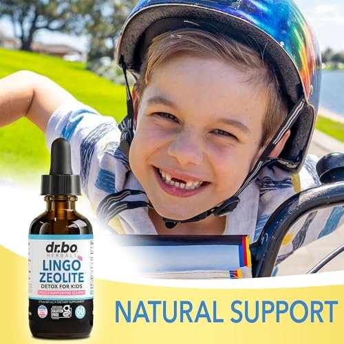 Zeolit-Detox für Kinder Lingo Drops – Natürliche Lingo Zeolith-Tropfen mit methyliertem B12 & D3, reines Clinoptilolith – Flüssig-Detox zur Körperreinigung ab 3 Jahren, 2 oz