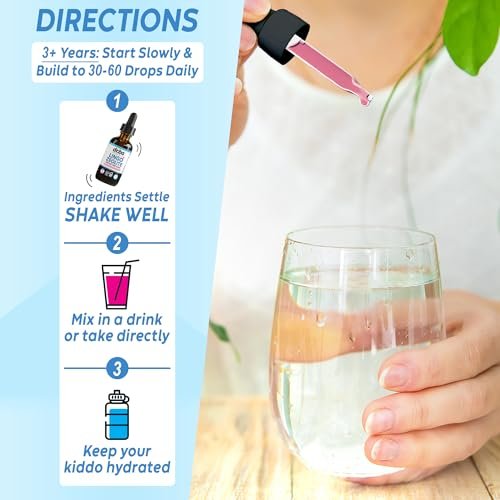 Zeolit-Detox für Kinder Lingo Drops – Natürliche Lingo Zeolith-Tropfen mit methyliertem B12 & D3, reines Clinoptilolith – Flüssig-Detox zur Körperreinigung ab 3 Jahren, 2 oz