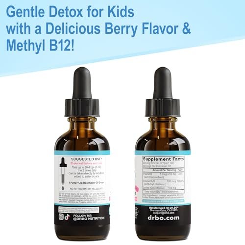 Zeolit-Detox für Kinder Lingo Drops – Natürliche Lingo Zeolith-Tropfen mit methyliertem B12 & D3, reines Clinoptilolith – Flüssig-Detox zur Körperreinigung ab 3 Jahren, 2 oz