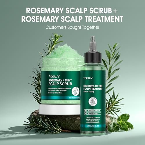 VOERUY Kopfhautbehandlung mit Rosmarin und Teebaumöl – Erfrischendes Leave-In Scalp Detox für trockene, juckende Kopfhaut, vegan & tierversuchsfrei, 120 ml