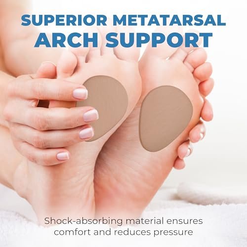 Metatarsal-Pads für Damen und Herren – 12 Stück, 1/4 Zoll dick, Ballenpolster, ganztägige Schmerzlinderung und Komfort – Vorfußpolster bei Metatarsalgie, Morton-Neurom