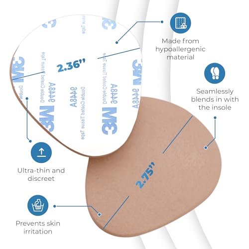 Metatarsal-Pads für Damen und Herren – 12 Stück, 1/4 Zoll dick, Ballenpolster, ganztägige Schmerzlinderung und Komfort – Vorfußpolster bei Metatarsalgie, Morton-Neurom