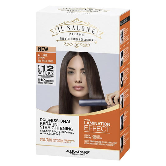 Il Salone Milano At Home Keratin-Haarbehandlung mit Laminierungseffekt – Glättungs- und Glättungsset für zu Hause – Anti-Frizz-Behandlung für alle Haartypen – Hitzeschutz – Lang anhaltend