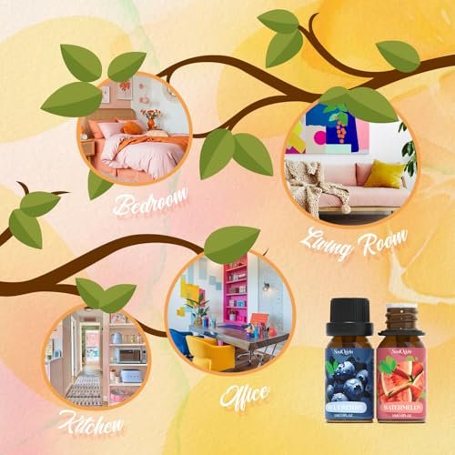 Soulorigin Fruchtige Ätherische Öle Set, Duftöl Set für Diffuser, Aroma Diffuser Öl für Kerzenherstellung - Ananas, Süße Orange, Traube, Grüner Apfel, Blaubeere, Wassermelone