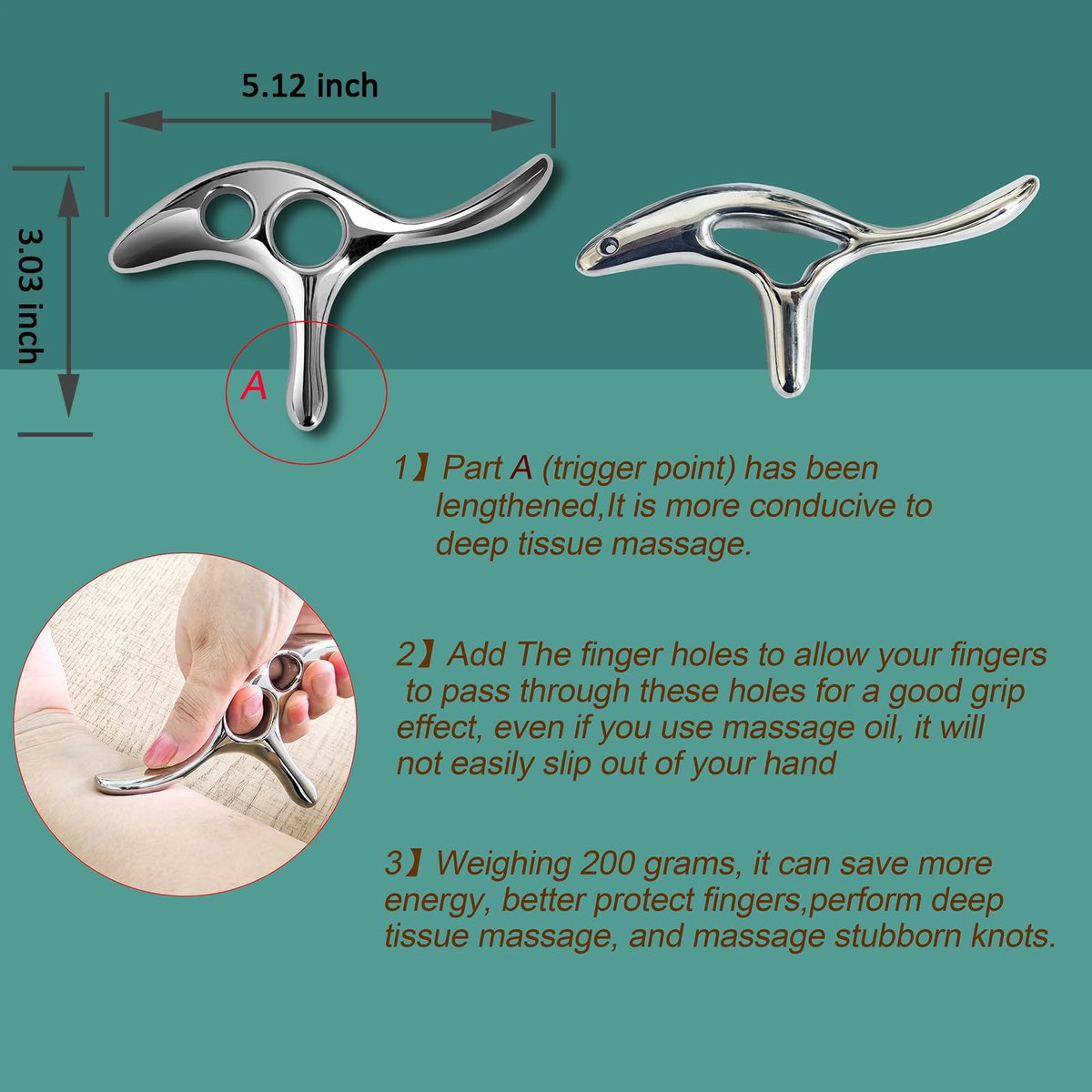 BYYDDIY Gua Sha Trigger Point Massage Tool – Daumenschutz, Tiefengewebsmassage, Muskel Scraper (T)
