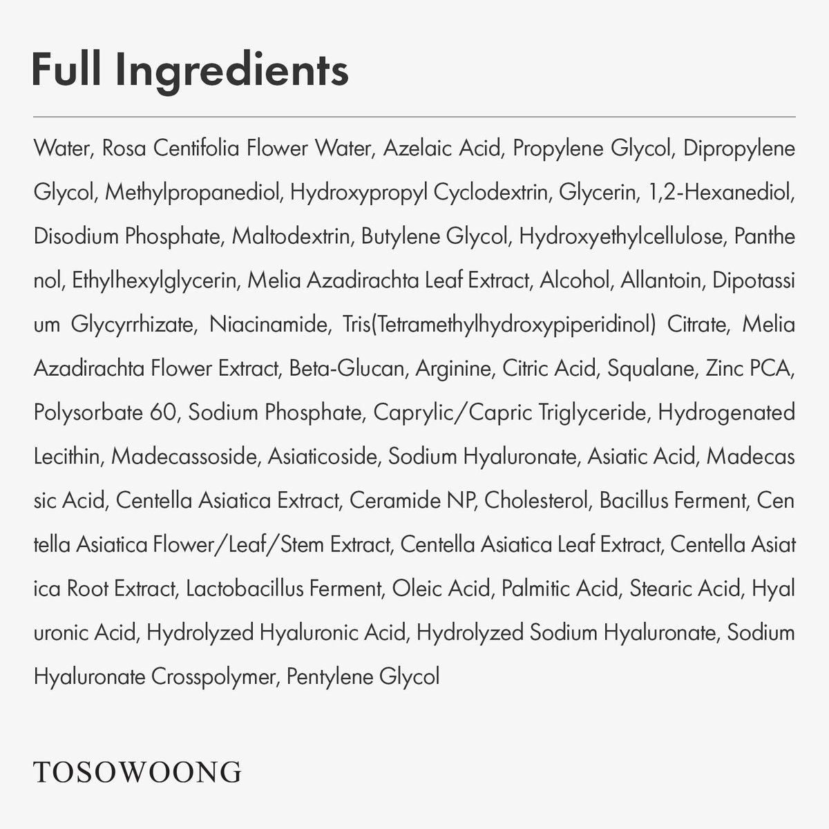 TOSOWOONG Azelainsäure 10% Gesichtsserum – Rötungen lindern, Rosacea-Pflege, Centella Asiatica & Niacinamid für unreine Haut, 33 ml