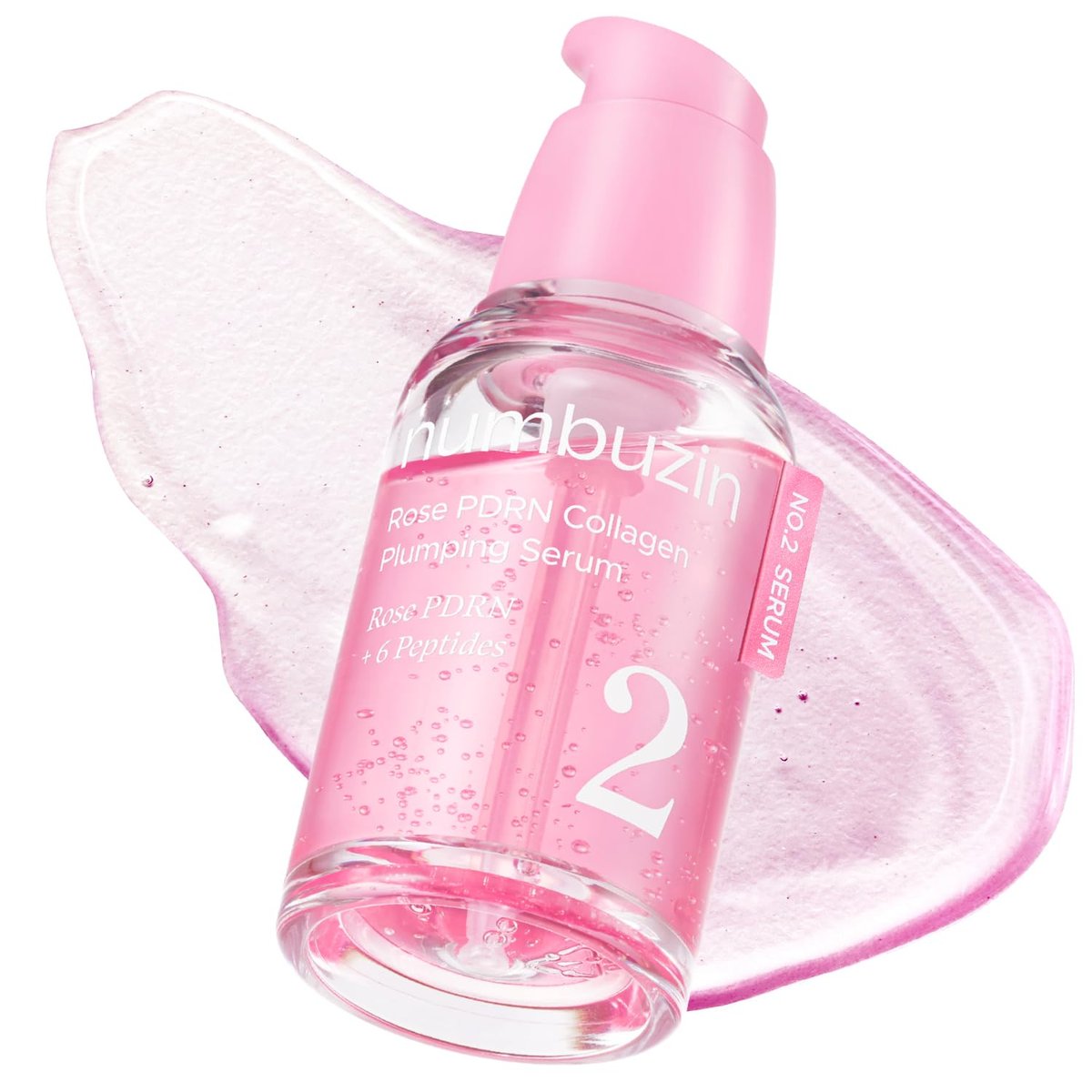 numbuzin No.2 Rose PDRN Collagen Plumping Serum – Hydratisierendes & festigendes Serum mit Peptiden für pralle, strahlende Haut, Korean Skincare, 30 ml