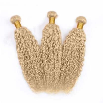 #22 Blonde Water Wave Bundles Echthaar 16 18 20 Zoll - 3er Set Unprocessed Brazilian Virgin Hair Ash Blonde Wasserwelle Haarverlängerung 50g pro Bundle