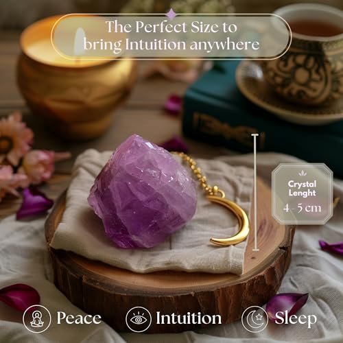 Anima Amethyst Kristall - Großer 1,6-2" Tiefvioletter Natürlicher Rohamethyst für Frieden, Klarheit, Schlaf & Intuition - Ethisch Bezogen, Präsentiert in Eleganter Geschenkbox