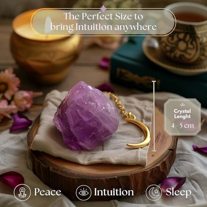 Anima Amethyst Kristall - Großer 1,6-2" Tiefvioletter Natürlicher Rohamethyst für Frieden, Klarheit, Schlaf & Intuition - Ethisch Bezogen, Präsentiert in Eleganter Geschenkbox