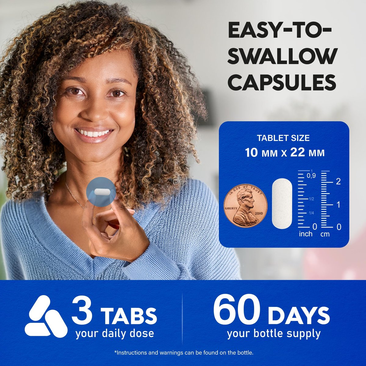 Calcium 1200 mg mit Vitamin D3 - Calciumcitrat für Frauen & Männer - Knochengesundheit, Stärke & Dichte - Hohe Absorption & Langsame Freisetzung - Laborgeprüft - 180 Tabletten, 60 Tage Vorrat