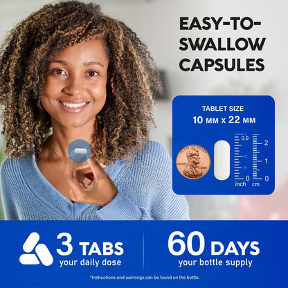 Calcium 1200 mg mit Vitamin D3 - Calciumcitrat für Frauen & Männer - Knochengesundheit, Stärke & Dichte - Hohe Absorption & Langsame Freisetzung - Laborgeprüft - 180 Tabletten, 60 Tage Vorrat
