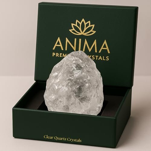 Anima Klarer Quarzkristall – Großer Natürlicher Rohstein (4–5 cm) für Klarheit, Energie & Verstärkung – Ethisch Beschafft, Präsentiert in Eleganter Geschenkbox