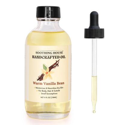 Soothing House Warm Vanilla Bean Body Oil – Feuchtigkeitsspendendes Körperöl für weiche, strahlende Haut mit Mandel- & Jojobaöl (118 ml)