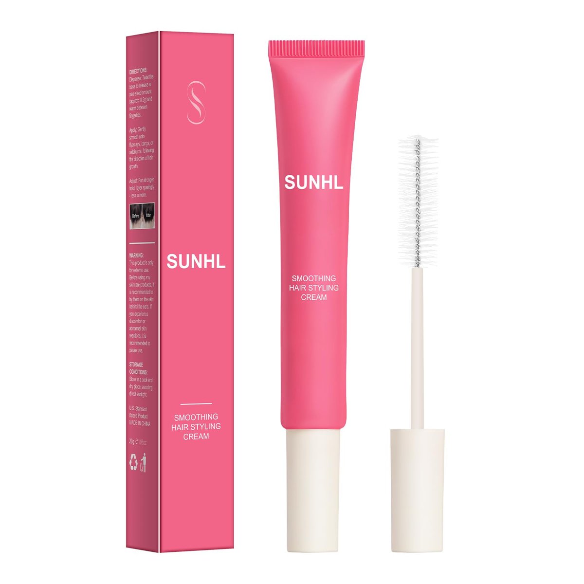 Sunnyholiday Styling Cream für Haare – Taming Wand 3-in-1 Formel bändigt fliegende Haare, glättet Frizz und stylt Kanten mit leichtem Halt, kein Verkleben, Slick Back Haarprodukte für alle Haartypen (0,6 oz)