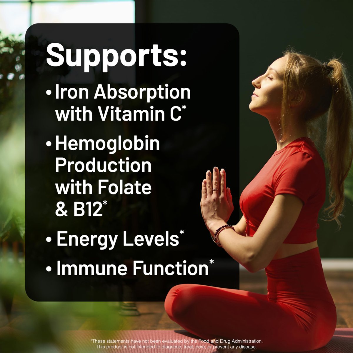 NatureWise Veganes Eisenpräparat für Frauen und Männer – Magenschonend, hoch bioverfügbar, Eisenbisglycinat-Tabletten mit Vitamin C, Methyl-B12, Folsäure & Bio-Lebensmittel-Mix – 30 Tabletten (30-Tage-Vorrat)