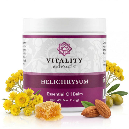 Vitality Extracts Helichrysum Balsam - 170g, Helichrysum Gymnocephalum, Bienenwachs, Mandelöl, Ultra-feuchtigkeitsspendend, Hautheilung, Ganzkörperpflege