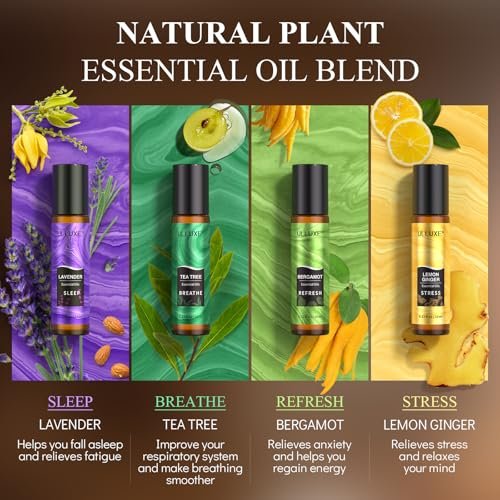 Essential Oils Roll On Set (8er-Pack) – 8 Düfte, Entspannung, Selbstpflege-Geschenke für Frauen, Aromatherapie-Roller-Ölmischungen für die Haut, Geburtstagsgeschenke für Ehefrau, Mutter & Freundin