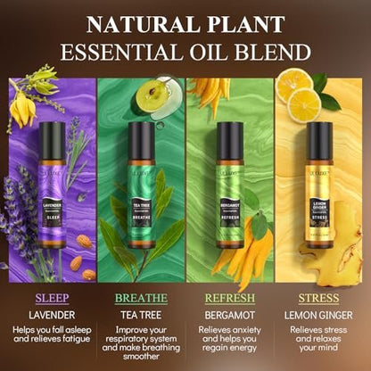 Essential Oils Roll On Set (8er-Pack) – 8 Düfte, Entspannung, Selbstpflege-Geschenke für Frauen, Aromatherapie-Roller-Ölmischungen für die Haut, Geburtstagsgeschenke für Ehefrau, Mutter & Freundin