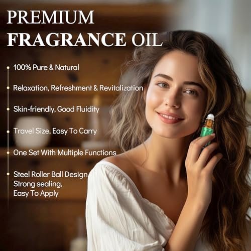 Essential Oils Roll On Set (8er-Pack) – 8 Düfte, Entspannung, Selbstpflege-Geschenke für Frauen, Aromatherapie-Roller-Ölmischungen für die Haut, Geburtstagsgeschenke für Ehefrau, Mutter & Freundin