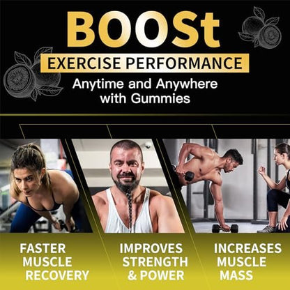Nutravita NSF-zertifizierte Creatine Gummies – 5 g Creatin-Monohydrat pro Portion – Zuckerfrei, vegan, Passionsfruchtgeschmack – 120 Stück