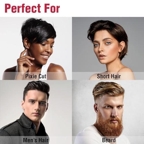 RED by KISS 3-teiliges Styling-Set – 0,3-Zoll Keramik-Tourmalin-Glätteisen, 1/4-Zoll Mini-Lockenstab, 80 Haarklammern – für Kanten, enge Locken, Twist-Frisuren & Frizz-Kontrolle bei kurzem Haar