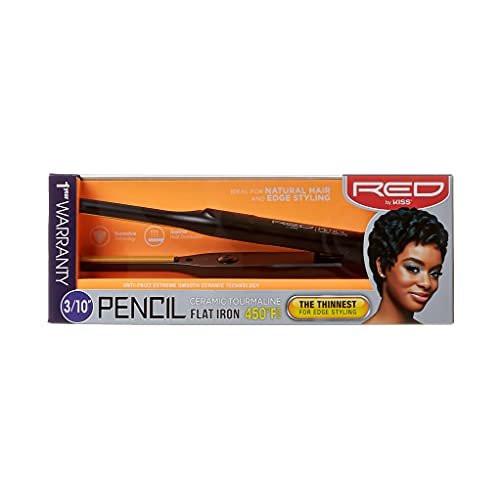 RED by KISS 3-teiliges Styling-Set – 0,3-Zoll Keramik-Tourmalin-Glätteisen, 1/4-Zoll Mini-Lockenstab, 80 Haarklammern – für Kanten, enge Locken, Twist-Frisuren & Frizz-Kontrolle bei kurzem Haar