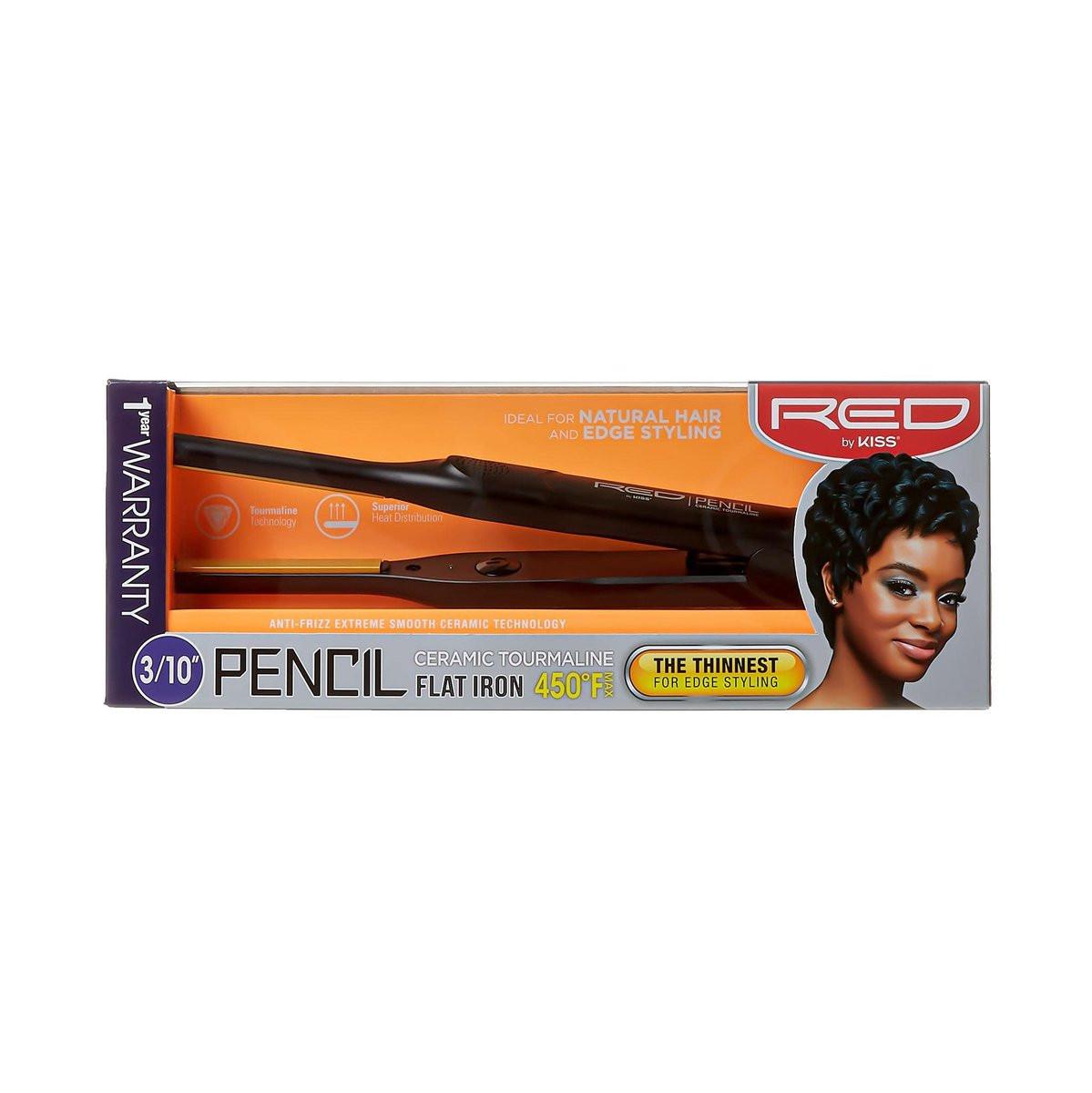 RED by KISS 3-teiliges Styling-Set – 0,3-Zoll Keramik-Tourmalin-Glätteisen, 1/4-Zoll Mini-Lockenstab, 80 Haarklammern – für Kanten, enge Locken, Twist-Frisuren & Frizz-Kontrolle bei kurzem Haar