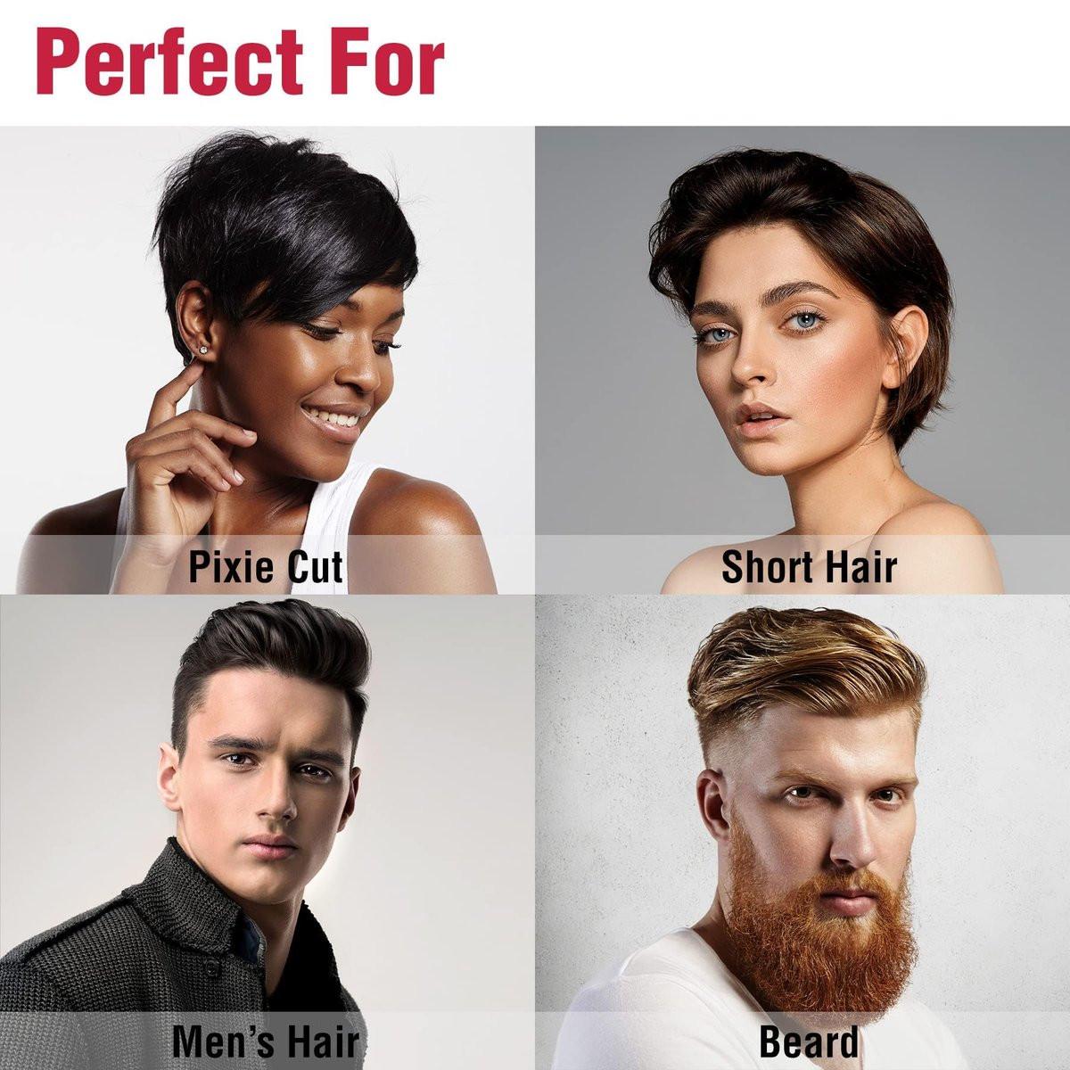 RED by KISS 3-teiliges Styling-Set – 0,3-Zoll Keramik-Tourmalin-Glätteisen, 1/4-Zoll Mini-Lockenstab, 80 Haarklammern – für Kanten, enge Locken, Twist-Frisuren & Frizz-Kontrolle bei kurzem Haar