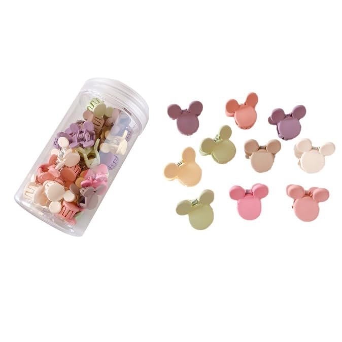 Feilguee 50 Stück Mini-Claw-Clips, kleine Haarspangen, bunte, niedliche Haaraccessoires für Damen