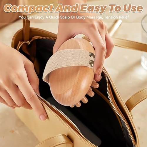 DEBETOOL Wood Therapy Massage Tools – 2er-Set Holz-Meridian-Massagebürste für Cellulite, Lymphdrainage, Bauchmuskel-Schmerzlinderung & Körperformung