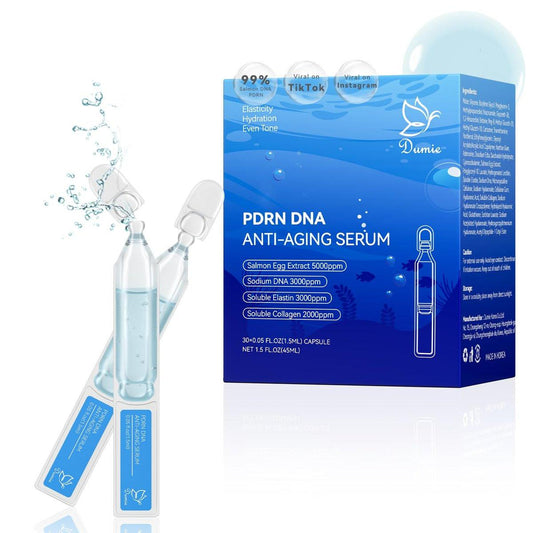 Dumie Salmon DNA PDRN Anti-Aging Serum – 5000ppm Lachs-Ei-DNA Ampulle mit Kollagen, Glutathion, Niacinamid & 6 Hyaluronsäuren – Koreanische Hautpflege für Falten & Strahlkraft (0,05 fl.oz x 30)