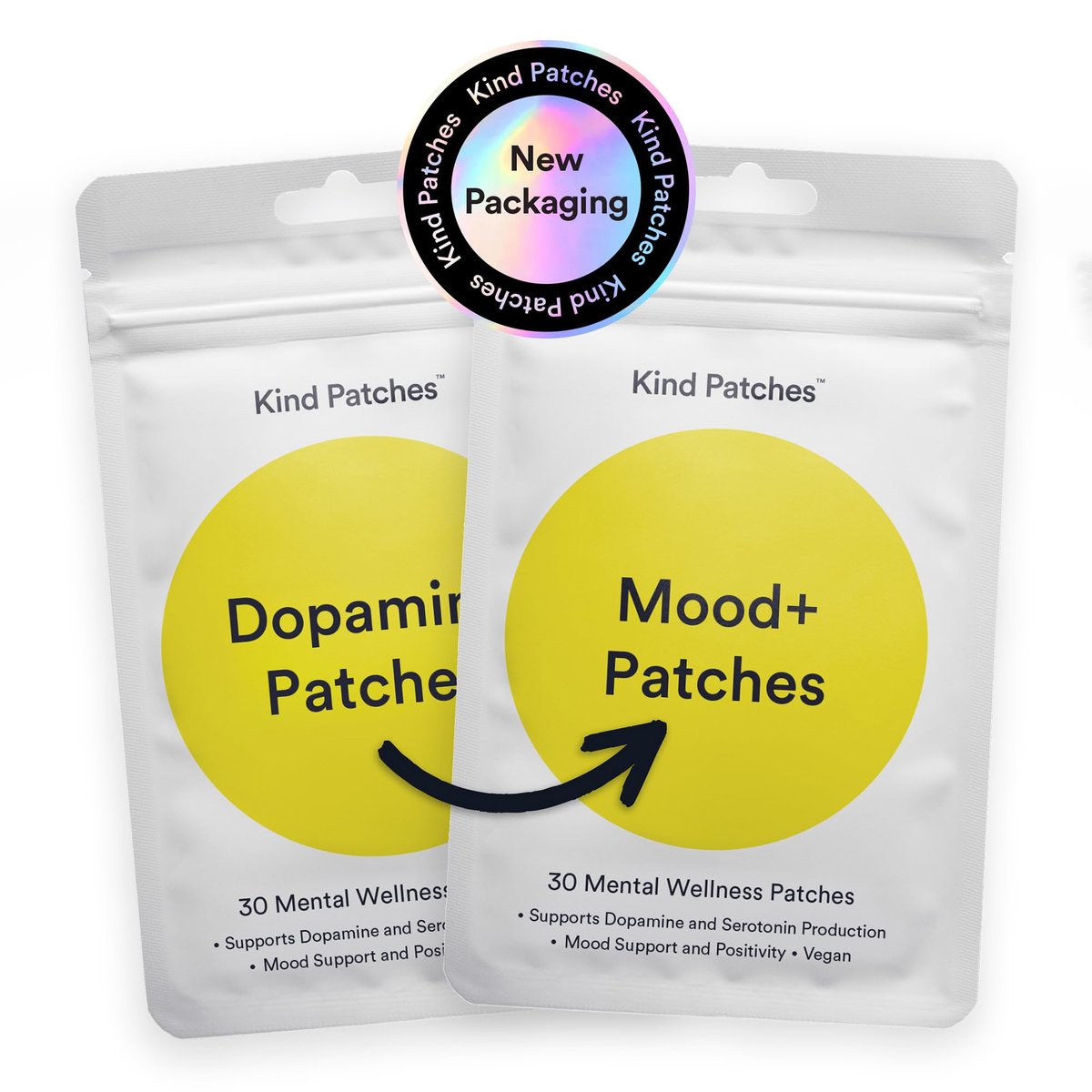 Kind Patches Mood Plus Patches mit Mucuna Pruriens, Rhodiola und Löwenmähne Extrakt - Vegan - 30 Stück