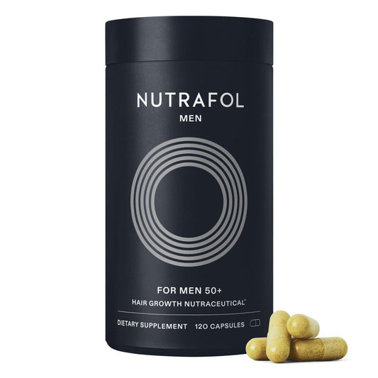 Nutrafol Men 50+ Haarausfall-Ergänzungsmittel, klinisch getestet für sichtbar dickeres Haar und Kopfhautbedeckung, #1 von Dermatologen empfohlene Haarwuchs-Ergänzungsmittelmarke – 1-Monats-Vorrat