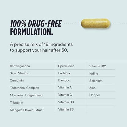 Nutrafol Men 50+ Haarwachstums-Ergänzungsmittel, klinisch getestet für sichtbar dichteres Haar und Kopfhautabdeckung, #1 von Dermatologen empfohlen - 1-Monats-Vorrat, 1 Nachfüllbeutel