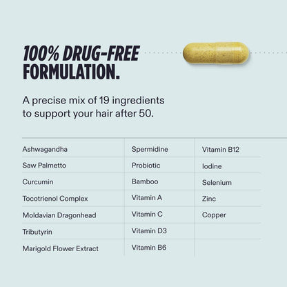 Nutrafol Men 50+ Haarwachstums-Ergänzungsmittel, klinisch getestet für sichtbar dichteres Haar und Kopfhautabdeckung, #1 von Dermatologen empfohlen - 1-Monats-Vorrat, 1 Nachfüllbeutel