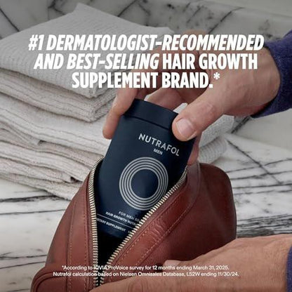 Nutrafol Men 50+ Haarwachstums-Ergänzungsmittel, klinisch getestet für sichtbar dichteres Haar und Kopfhautabdeckung, #1 von Dermatologen empfohlen - 1-Monats-Vorrat, 1 Nachfüllbeutel